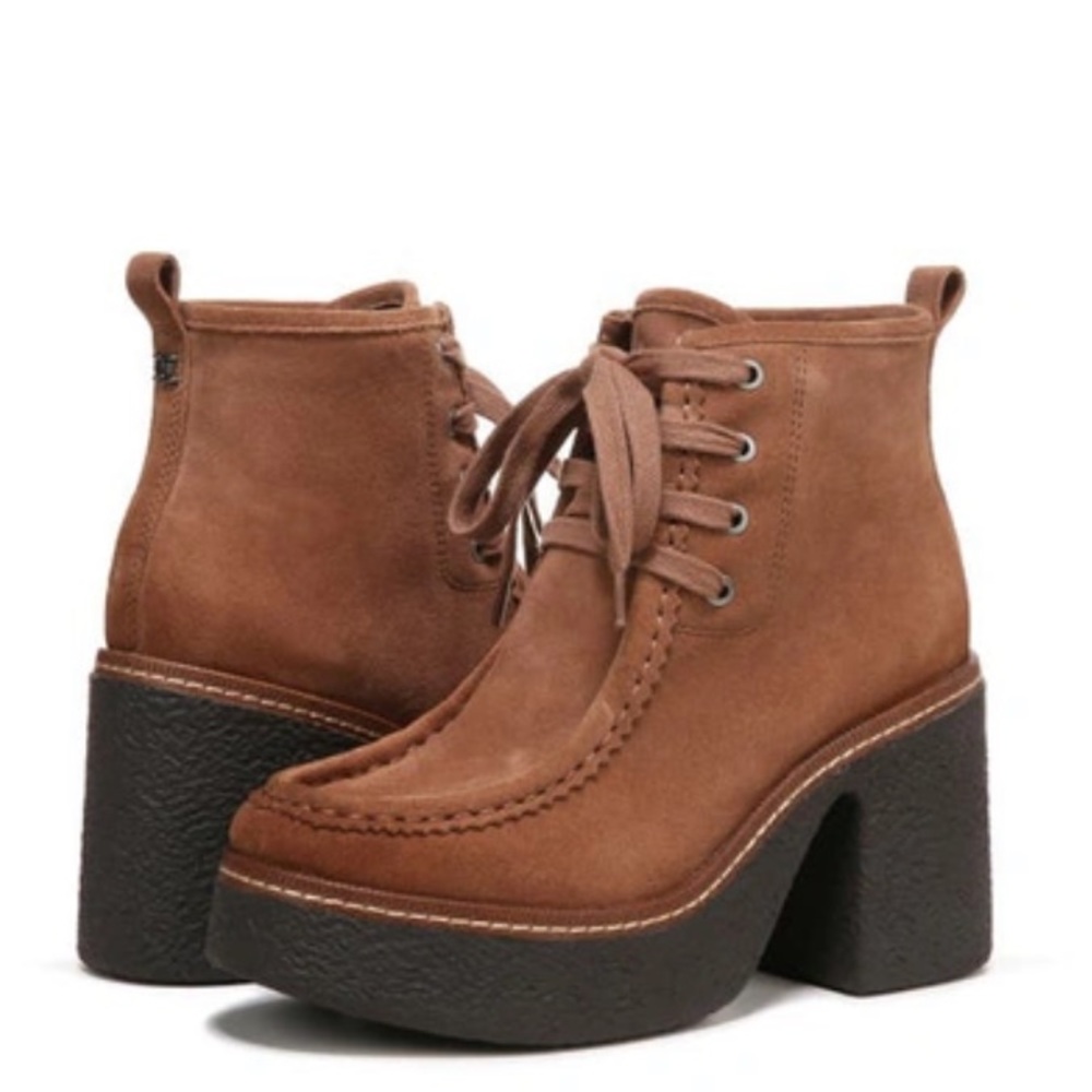 NEW Sam Edelman Women's Brown Shaw Leather Bootie